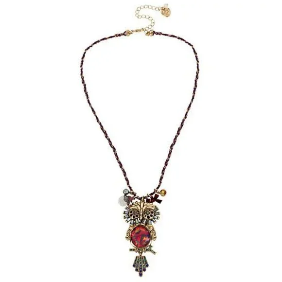 Betsey Johnson SURREAL FOREST OWL NECKLACE - Picture 3 of 5